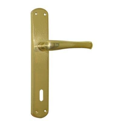 Maniglia Rio Placca Foro Patent Ottone Lucido Q8 Int 90 mm 2 Pezzi - 2