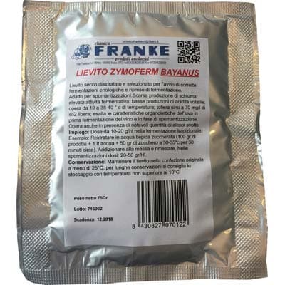 Lievito Enologico Zymoferm Bayanus Franke 75 g 5 Pezzi - 2