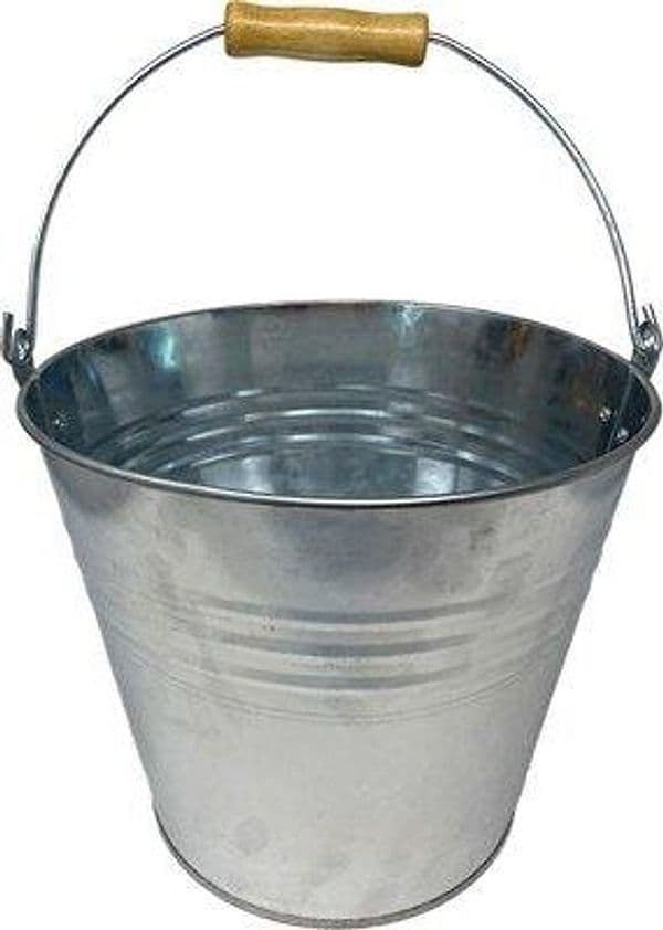 Secchio Zincato Galvanizzato Domus H 28 x 19 cm 10 L 24 cm 2 Pezzi - 2