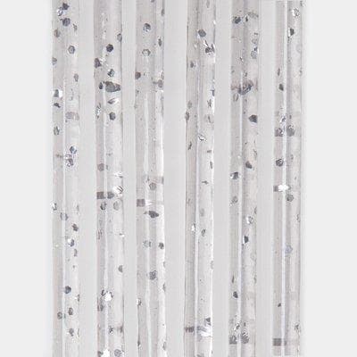 Tendina Pronta Luxor 144 Fili PVC Liscio Argento Glitterato Cm 120 H.cm 240 - 2