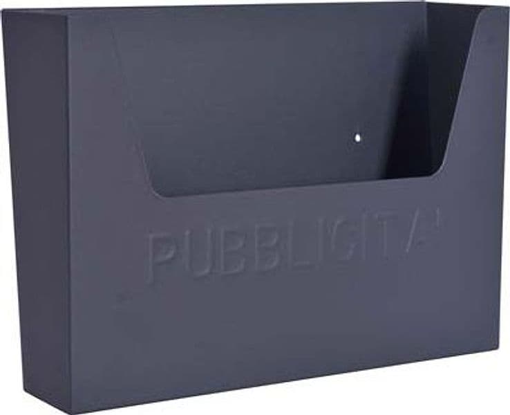 Cassetta Porta Pubblicita Domus Acciaio Vern Antracite Mm 355X100 H.mm 290