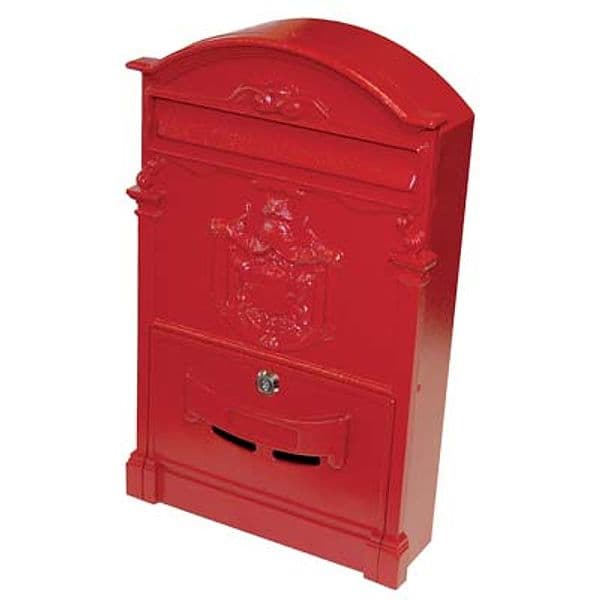 Cassetta Posta Regia Domus Alluminio Pressofuso Rosso Mm 260X90 H.mm 410