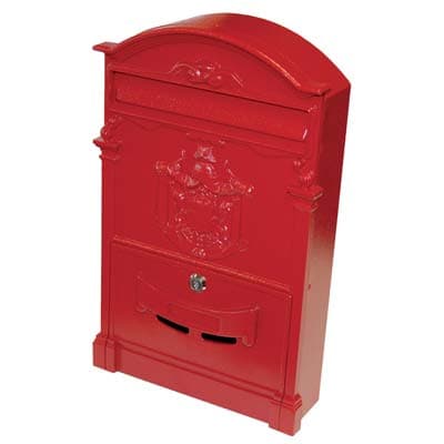 Cassetta Posta Regia Domus Alluminio Pressofuso Rosso Mm 260X90 H.mm 410 - 2