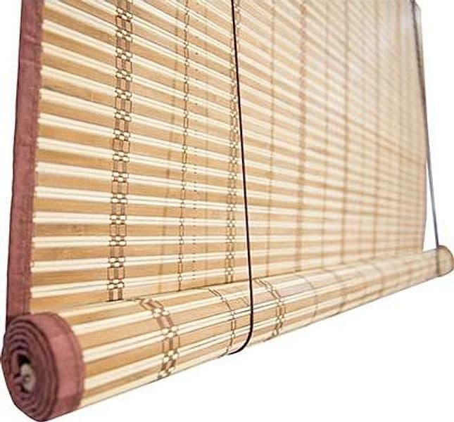 Tapparella Midollino Naturale Bordata con Carrucole Cm 120 H.cm 250 - 2