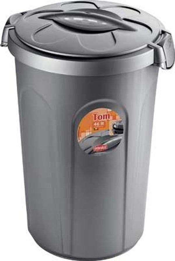 Bidone Immondizia Tom Stefanplast Grigio Lt 46 cm 45X40 H.cm 61 - 2