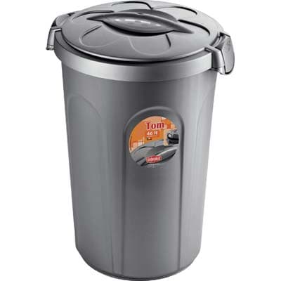 Bidone Immondizia Tom Stefanplast Grigio Lt 46 cm 45X40 H.cm 61 - 2