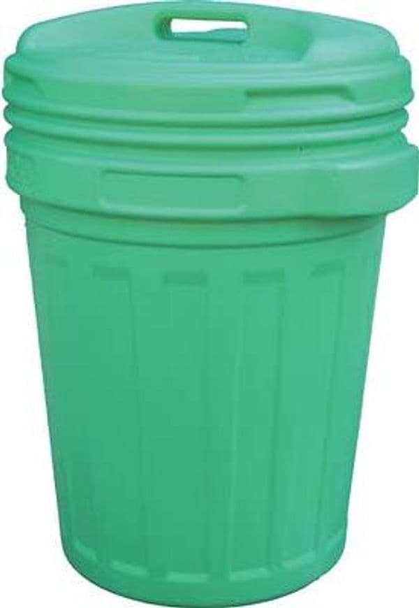 Bidone Immondizia con Coperchio a Vite Verde Lt 70 cm 45 H.cm 62 - 2