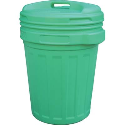 Bidone Immondizia con Coperchio a Vite Verde Lt 70 cm 45 H.cm 62 - 2