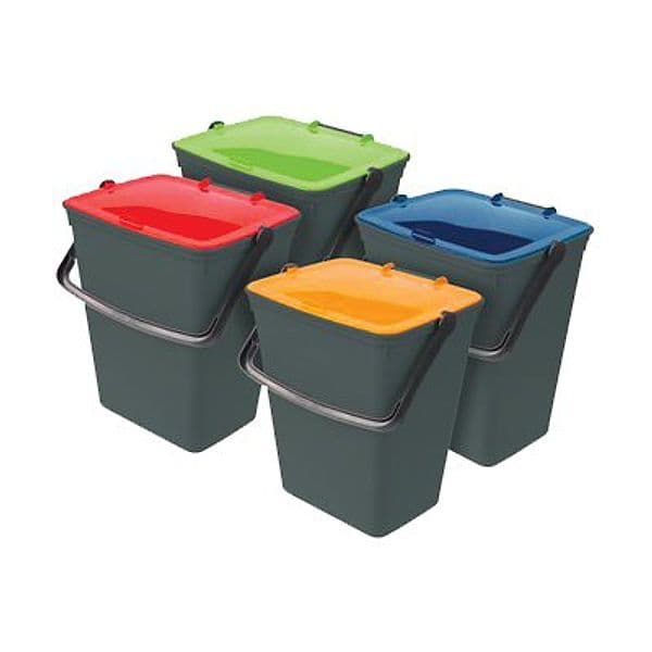 Pattumiera Immondizia Ecologico Set 4 Colori Mix H 31 x 27 cm 15 L 41 cm - 2