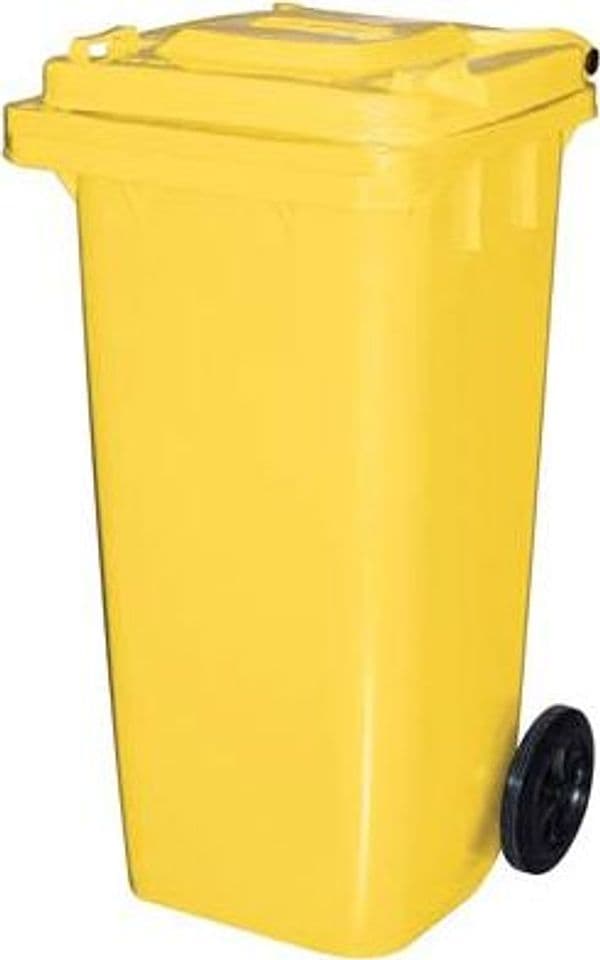 Bidone Immondizia Green 120 con Ruote Ics Giallo Lt 120 cm 55X50 H.cm 94