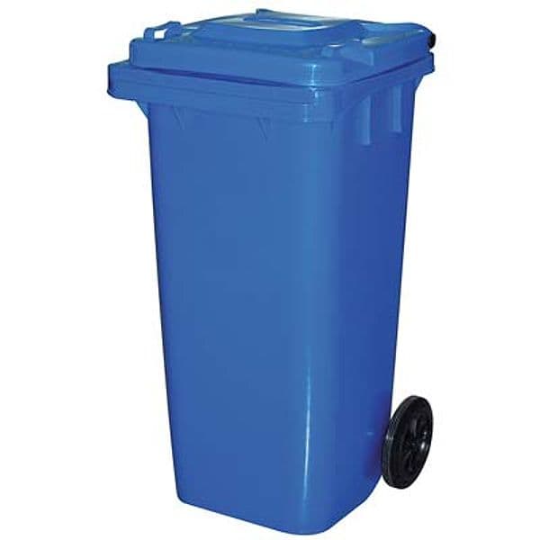 Bidone Immondizia Green 120 con Ruote Ics Azzurro Lt 120 cm 55X50 H.cm 94 - 2