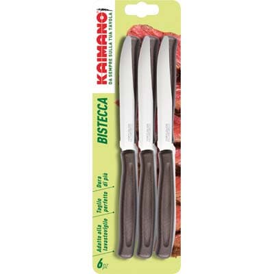 Coltello Bistecca Dinamik Kaimano Manico Plt Marrone Inox 11,5 cm 6 Pezzi - 2