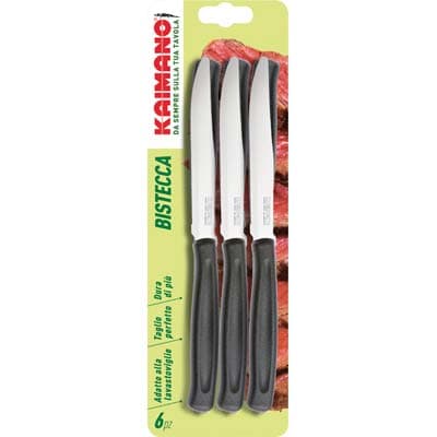 Coltello Bistecca Dinamik Kaimano Manico Plt Nero Inox 11,5 cm 6 Pezzi - 2