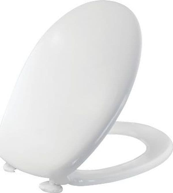 Sedile WC Sestriere Saniplast Termoplastica Bianco Cm 37,5X45,7 Coprivaso - 2