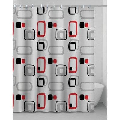 Tenda Doccia Quadri 60 in Vinile con Anelli Cm 240X200 - 2