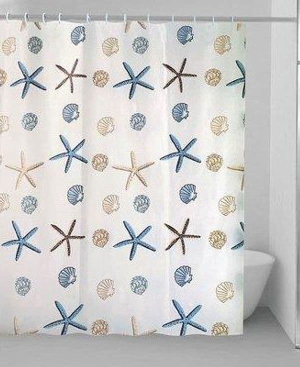 Tenda Doccia Fondale in Vinile con Anelli 180 x 200 cm 2 Pezzi – Autres