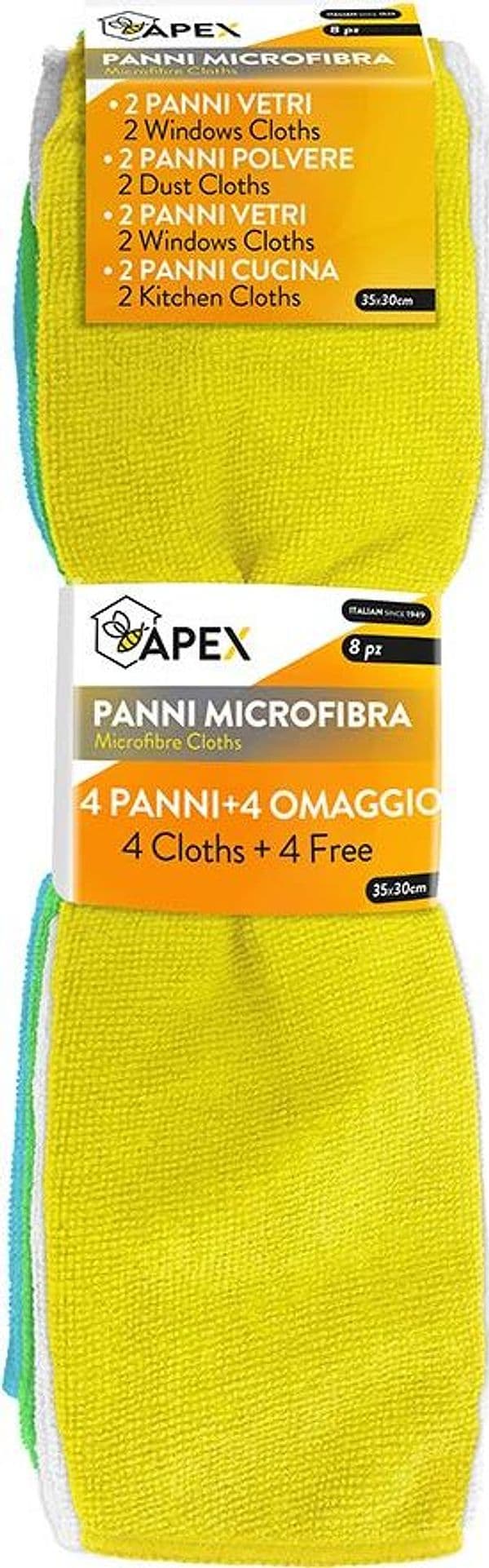 Panno Microfibra Universale Set Apex 30 x 35 cm 8 Pezzi