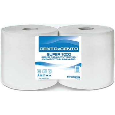 Carta Asciugamani a Rotolo Super 1000 Goffrata Veli 2 Pezzi - 2