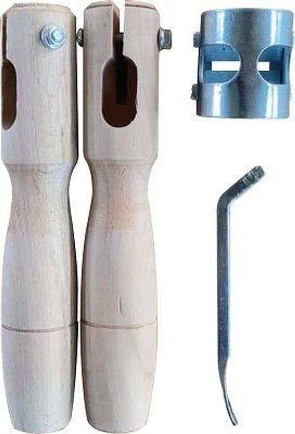 Manetta Legno per Pertica con Anello e Chiave 2PZ - 2
