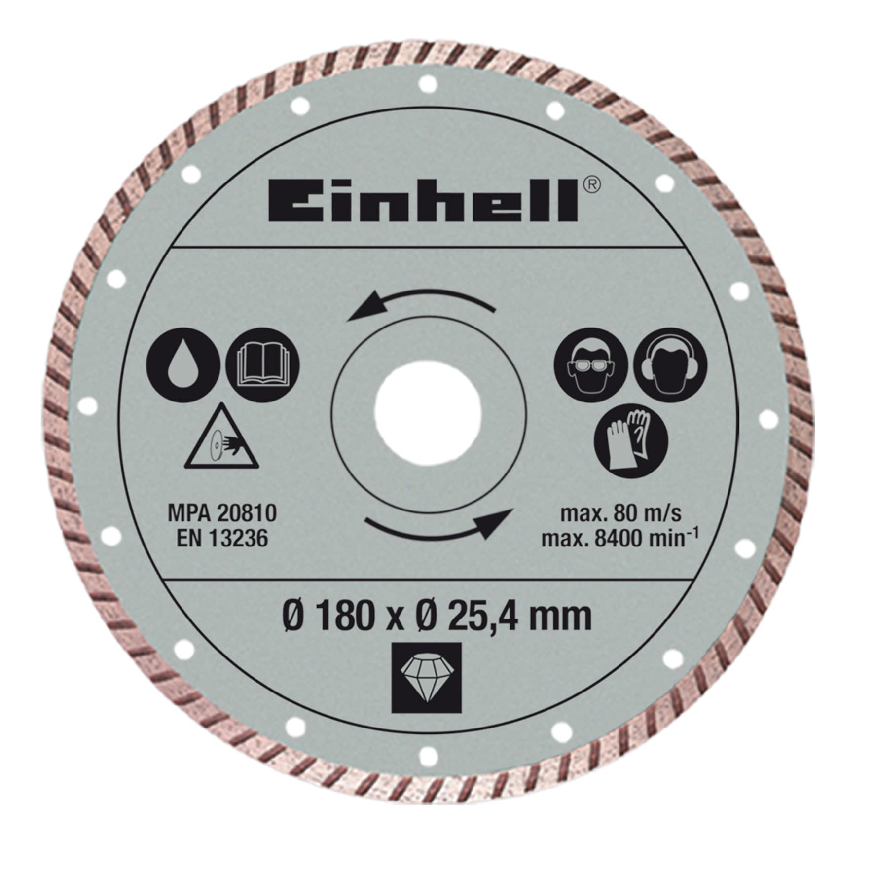 Disco Diamantato per Tagliapiastrelle Mm 180 x 25 4X2 2 Einhell - 2