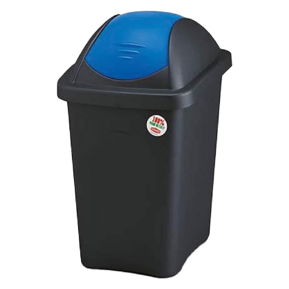 Bidone Immondizia Stefanplast Multipat Nero Blu 30 Lt 29 X 39 X 50 cm