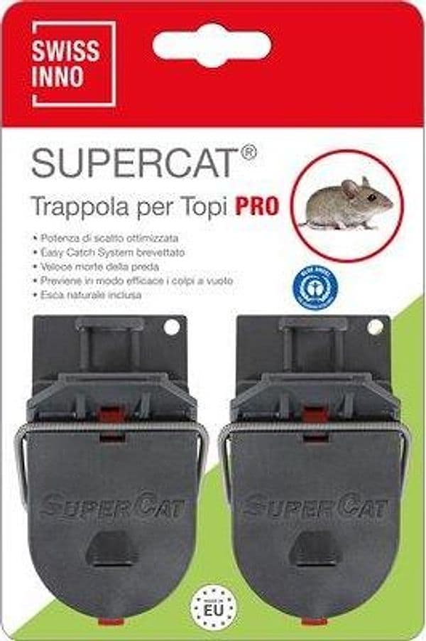Trappola Topi Supercat Pro Mini Swissinno Plastica 9 cm 2 Pezzi - 2
