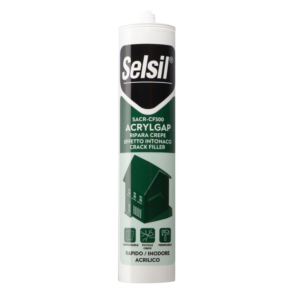 Silicone Acrilico Effetto Ruvido Bianco (ral 9010) Selsil 12 Pezzi 310 ml