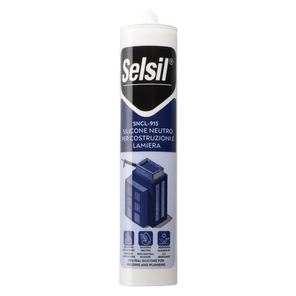 Silicone Neutro per Lattoneria Trasparente Selsil Sncl 915 25 Pezzi 310 ml - 2