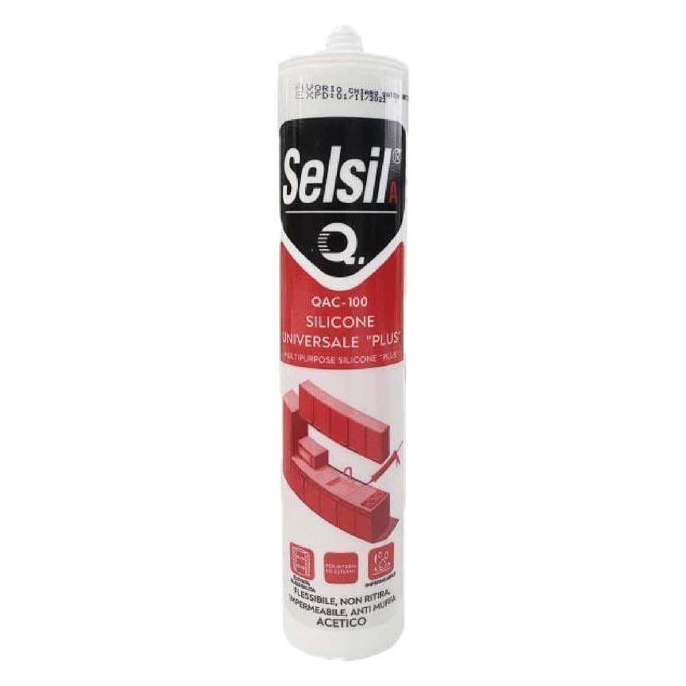 Silicone Acetico Universale Trasparente Selsil Sac 100 25 Pezzi 280 ml