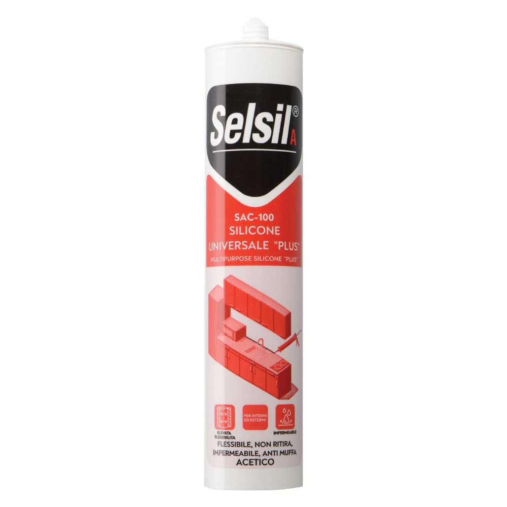 Silicone Acetico Universale Nero (RAL 9005) Selsil Sac 100 25 Pezzi 280 ml - 2