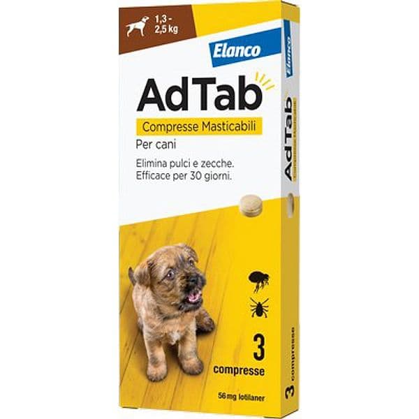 Antiparassitario Adtab Cani Elanco 2,5 1,3 kg 3 Pezzi - 2