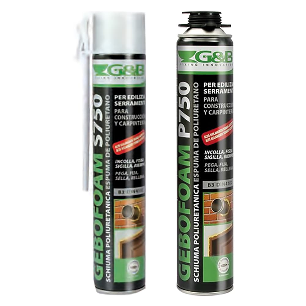 Schiuma Poliuretanica Tipo S Manuale G&b Gebofoam 12 Pezzi 750 ml - 2
