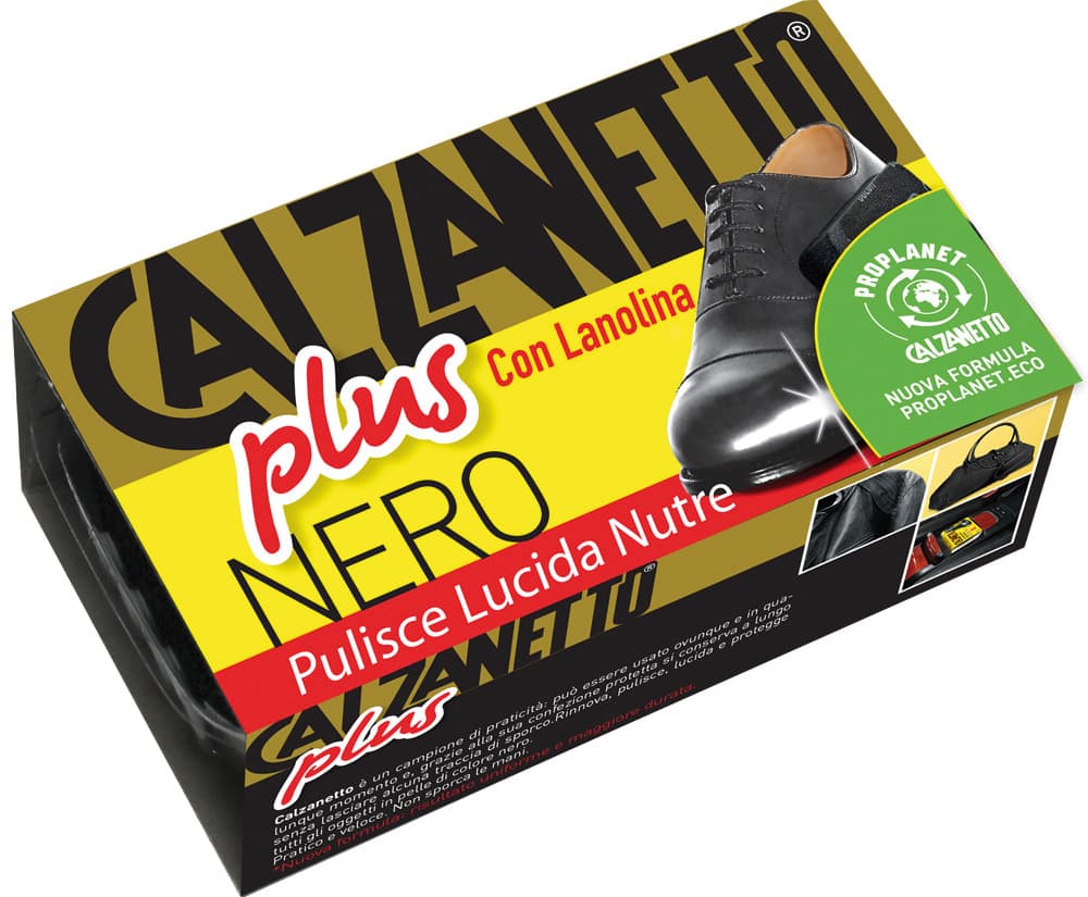 Spugna Lucida Scarpe Plus Colore Nero Calzanetto - 2