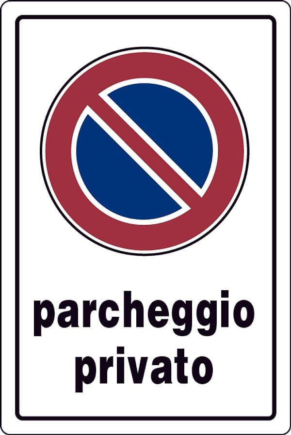 Cartello Segnaletico Parcheggio Privato Cm 20 x 30 10 Pezzi - 2