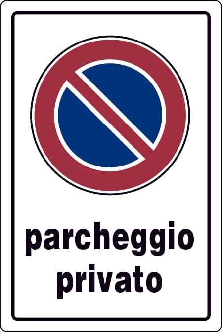 Cartello Segnaletico Parcheggio Privato Cm 20 x 30 10 Pezzi - 2