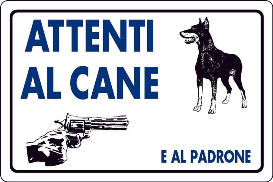 Cartello Segnaletico Attenti al Cane e al Padrone Cm 30 x 20 10 Pezzi – Autres
