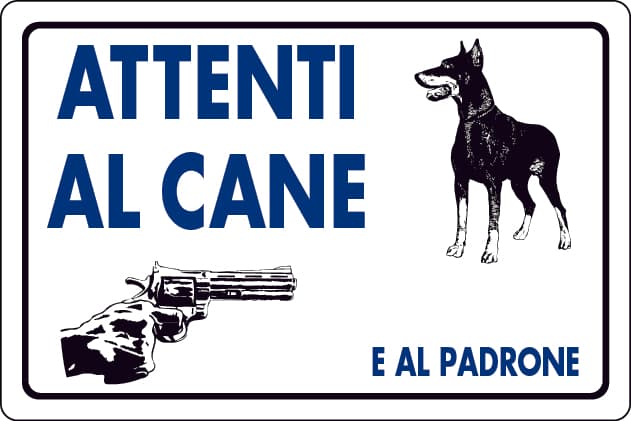 Cartello Segnaletico Attenti al Cane e al Padrone Cm 30 x 20 10 Pezzi - 2