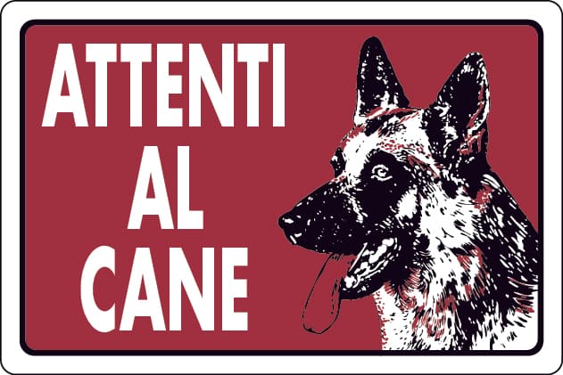 Cartello Segnaletico Attenti al Cane Cm 30 x 20 10 Pezzi - 2