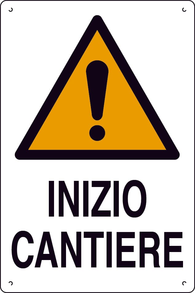 Cartello Segnaletico Inizio Cantiere Cm 40 x 60 10 Pezzi - 2