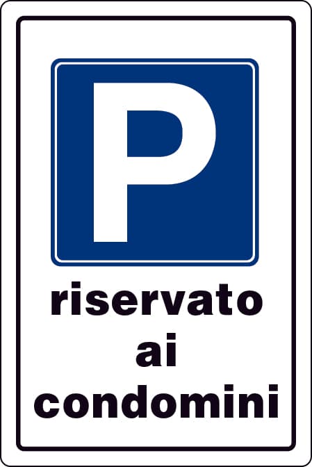 Cartello Segnaletico Parcheggio Riservato ai Condomini Cm 20 x 30 10 Pezzi - 2