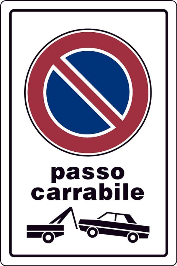 Cartello Segnaletico Passo Carrabile Cm 20 x 30 10 Pezzi – Autres