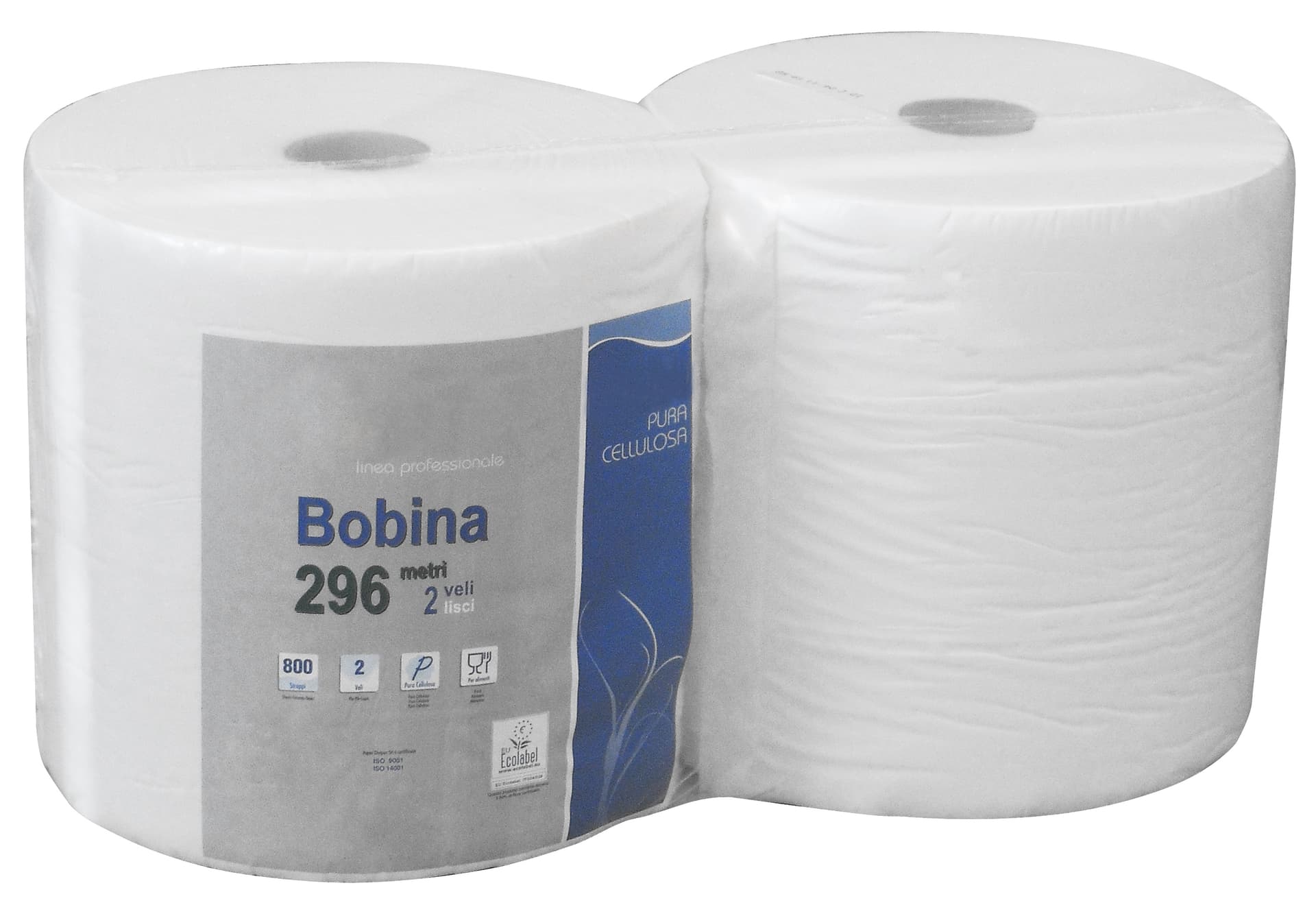 Carta Cellulosa Liscia M 296 (per Rotolo) 800 Strappi 2.00 Rotoli - 2