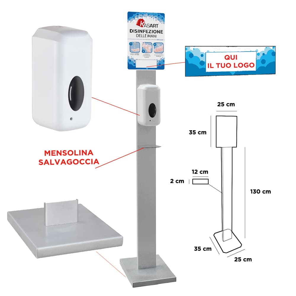 Piantana con Dispenser Automatico Dispenser Kasart 1000 ml - 2