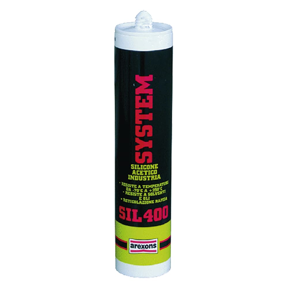 Silicone Acetico Alta Temperatura RAL 9005 Nero Arexons Sil 400 310 ml - 2