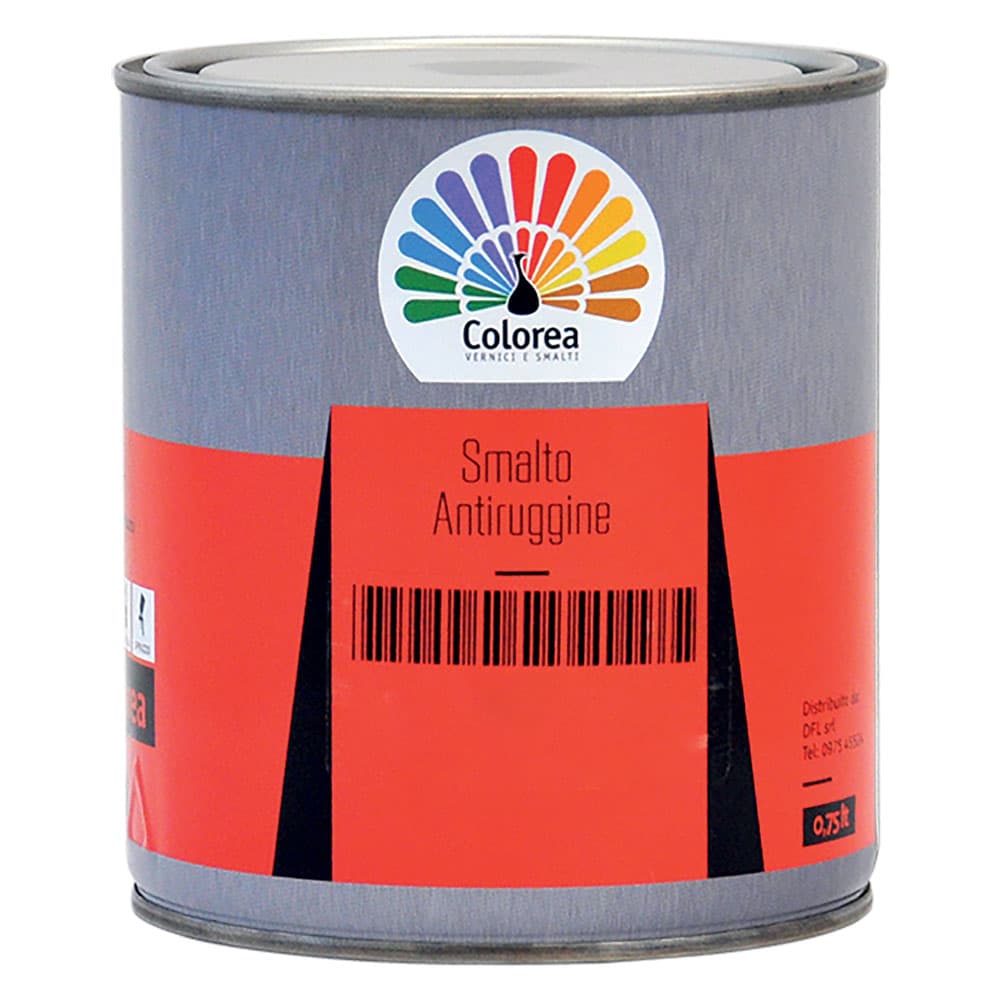 Smalto Antiruggine Colorea Colorea Nero Opaco 6 Pezzi 0,750 lt - 2