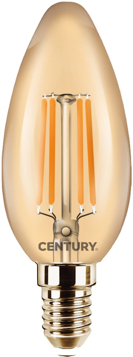 Lampada a Filamento LED Epoca Candela E14 Luce Calda 4 W 400 Lumen 10 Pezzi - 2