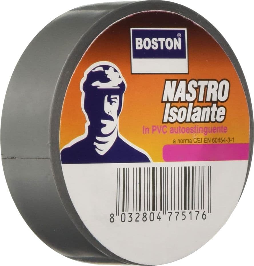 Nastro Isolante Boston Grigio 8 Pezzi 19 X 25 Mt