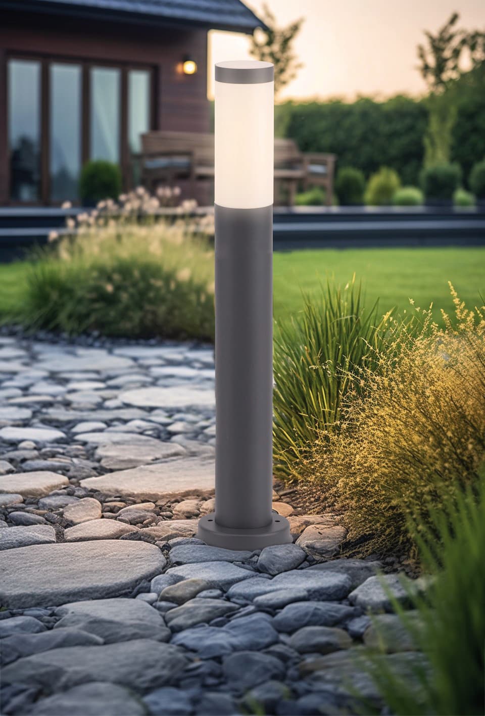 Paletto da Giardino a LED Bamboo Mm 800 H E27 IP54 Colore Antracite Century - 2