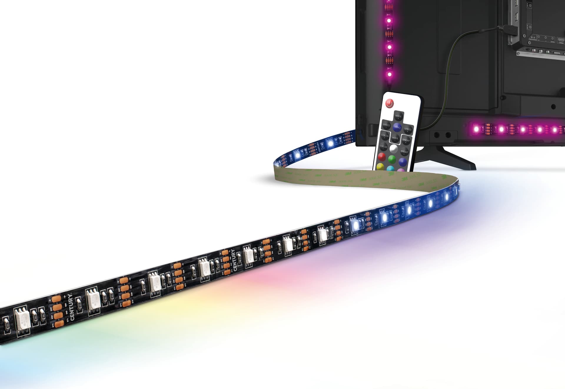Strisce Strip LED Usb Rgb con Telecomando Rf Tv 55 1 50 W per M 30 LED - 2