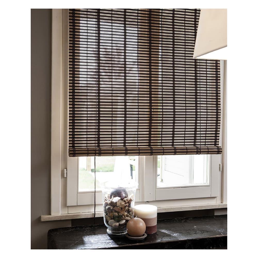 Tapparella in Listelli di Bambu' Marrone Chiaro 100 x 160 cm - 2